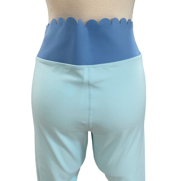 Eleven Pretty Power Legging Ice Blue Scallop Waist Athleisure Pants Size Large - Picture 9 of 10
